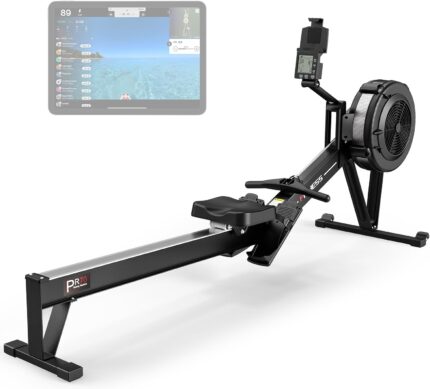 PASYOU Rudergerät Luftwiderstand für Zuhause, Professionelles Rudergeräte mit 10 Stufen Einstellbar, Professionelles Indoor-Rudergerät, Ergonomischer Komfortsitz,mit Kinomap APP, Tragfähigkeit 160 KG