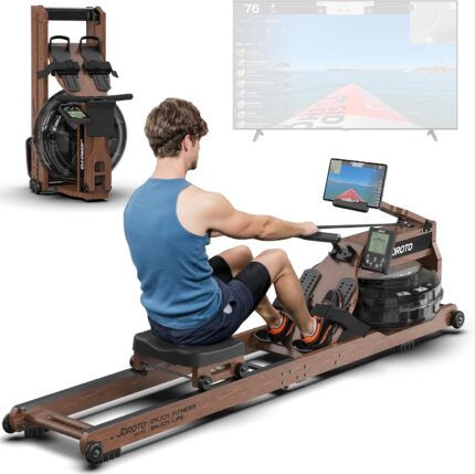 JOROTO Hauswasserruder, Faltrad aus Eichenholz, Traglast 180 kg, mit App und Bluetooth-Monitor, großer Wassertank und bequemer Sitz für den Wasserfahrrad