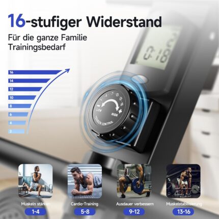 YPOO Rudergerät für Zuhause, Leises magnetisches Rudergerät