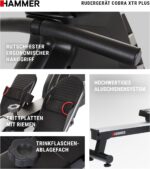 HAMMER Rudergerät Cobra XTR Plus II – Klappbare Rudermaschine mit innovativem Trainingscomputer, Rudergerät für zuhause bis 130kg, 20 Trainingsprogramme mit 4 Herzfrequenz-Programme