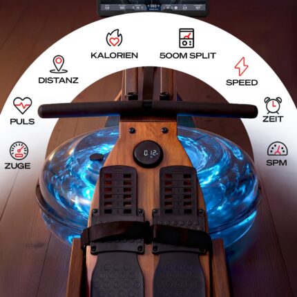 Sportstech, Rudergerät für Zuhause + FSC-zertifiziertem Naturholz WRX500