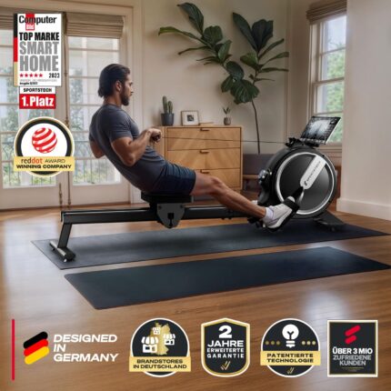 Sportstech Rudergerät für Zuhause, leise 32-Stufen Magnetwiderstand, PROwer