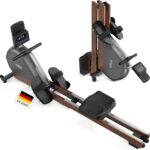 YOSUDA 2026 Neu Rudergerät Wasser, max. 190cm/182kg, 22-Liter-Wassertank, Rudergerät für Zuhause Klappbar Holz mit Bluetooth Display & Verstellbarer Handy-Halter, ultraleise Rudermaschine, waterrower