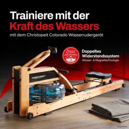 CHRISTOPEIT Rudergerät für Zuhause - Wasserrudergerät klappbar