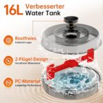 YAMO Rudergerät für Zuhause, 16L Wassertank Rudergerät mit 6-Fach Verstellbarer Widerstand, extra breiter Sitz bis 158 kg belastbar, Bluetooth Wird unterstützt, mit Tablet-Halter