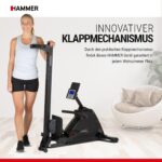 HAMMER Rudergerät Cobra XTR Plus II – Klappbare Rudermaschine mit innovativem Trainingscomputer, Rudergerät für zuhause bis 130kg, 20 Trainingsprogramme mit 4 Herzfrequenz-Programme