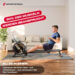 Sportstech Rudergerät für Zuhause, leise 32-Stufen Magnetwiderstand, PROwer