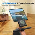 MERACH Rudergerät für Zuhause, Leise Magnetische Rudergeräte, Verbesserte und Erweiterte 130cm-Schienen Sorgen für Freiere Bewegung, Ausgestattet mit Exklusiver App (R15B2)